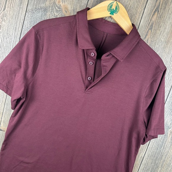 lululemon athletica Other - Lululemon Evolution Polo Shirt Short Sleeve Athletic Burgundy Men Size Small